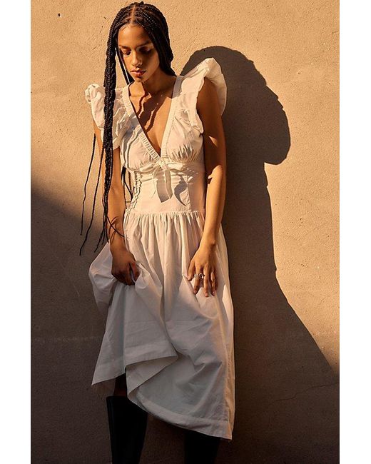free-est Brown Bring The Bubble Midi Dress By