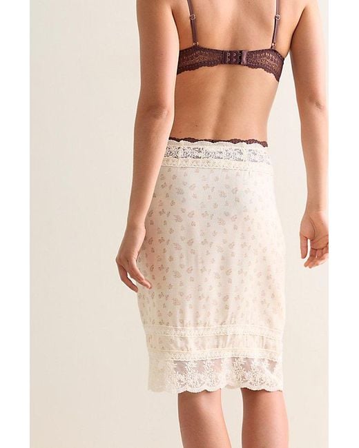 Intimately By Free People Natural Good Company Printed Midi Slip Skirt By