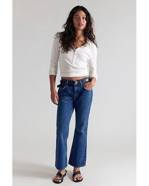 Free People Blue Elowen Cropped Flare Jeans