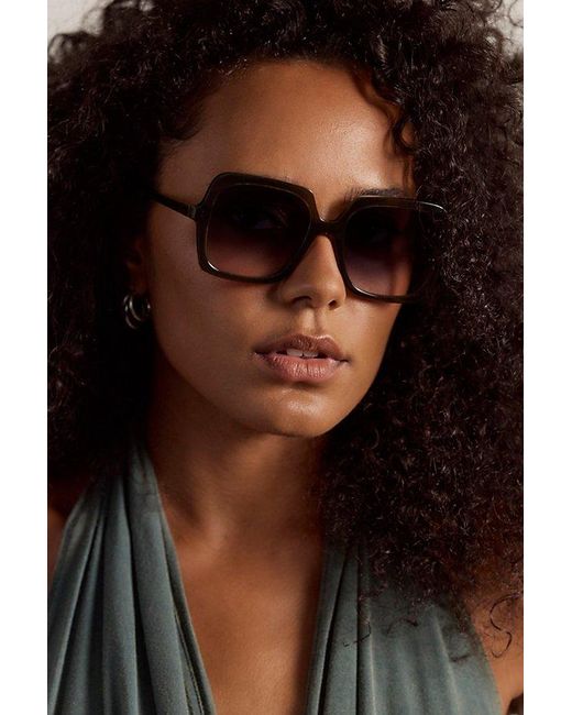 Free People Blue The Beaumont Square Polarized Sunglasses