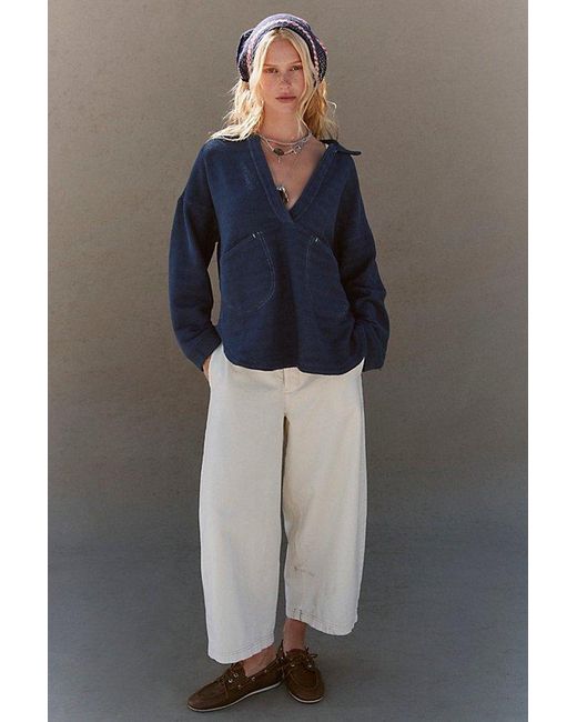 Free People Blue Brody Third Piece Pullover