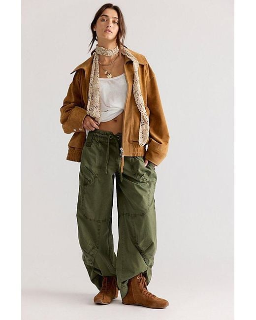 Free People Green Onset Pull-On Cargo Pants