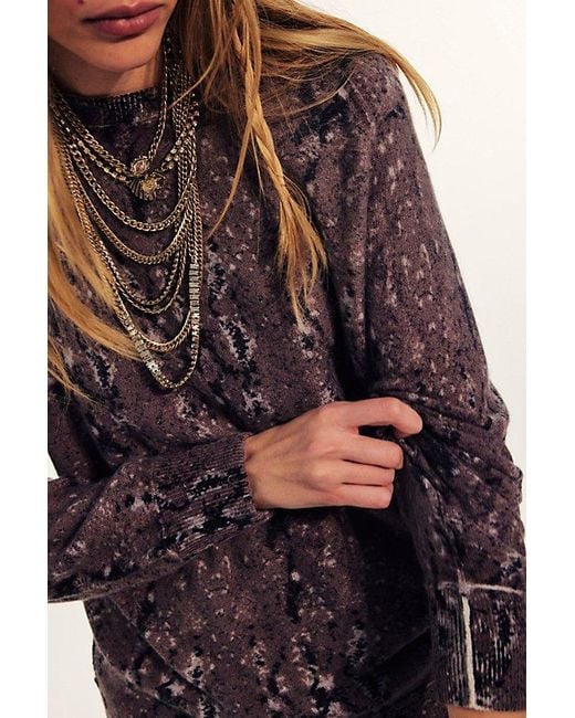 Free People Brown The Pistols Stacked Chain Choker