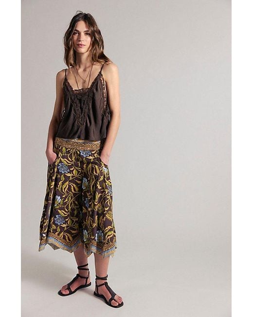 Free People Brown Sweet Reaction Pull-On Wide-Leg Crop Pants