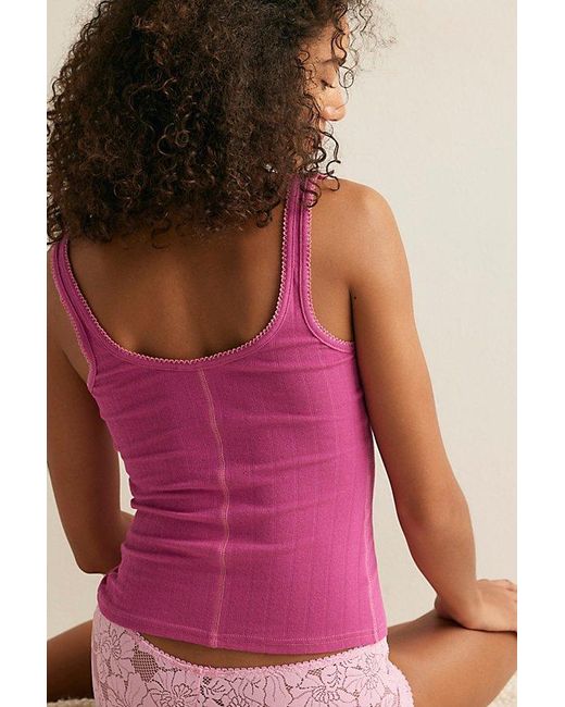 Intimately By Free People Pink End Game Pointelle Tank Top By