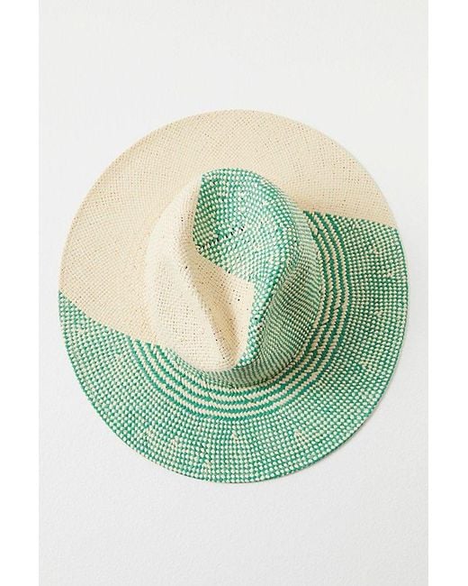 Free People Gray Baha Cruiser Woven Hat At In Green/neutral