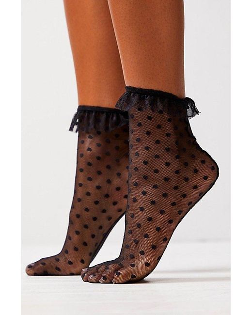 Only Hearts Ruffle Socks At Free People In Black, Size: S/p