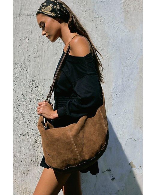 Free People Brown Roma Suede Tote Bag
