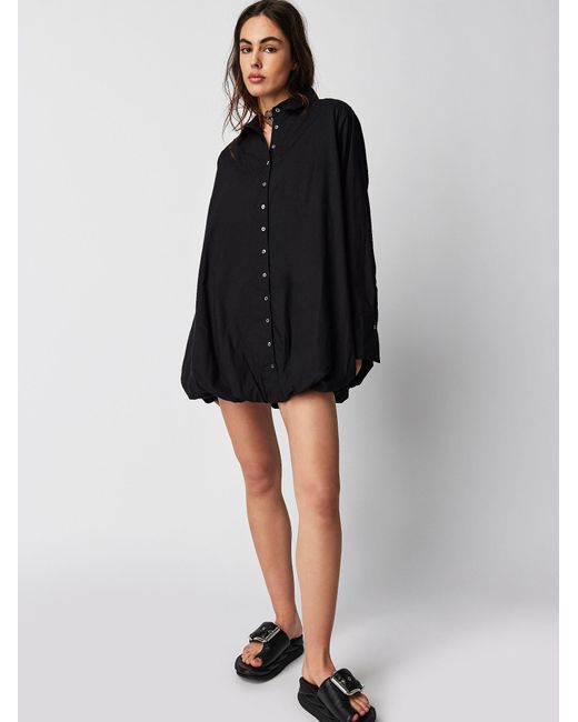 Free People Nova Shirtdress in Black | Lyst