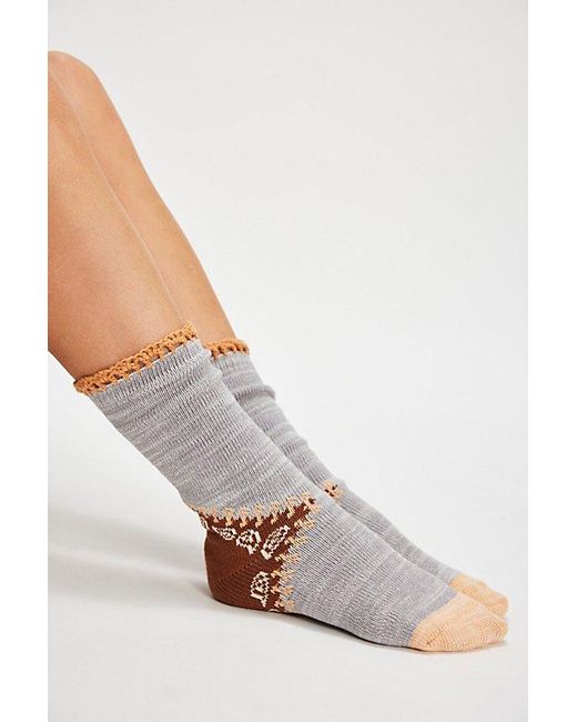 Free People Gray Raggedy Ankle Socks