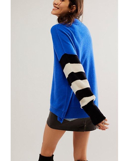 Free People Blue Easy Street Cashmere Stripe Tunic