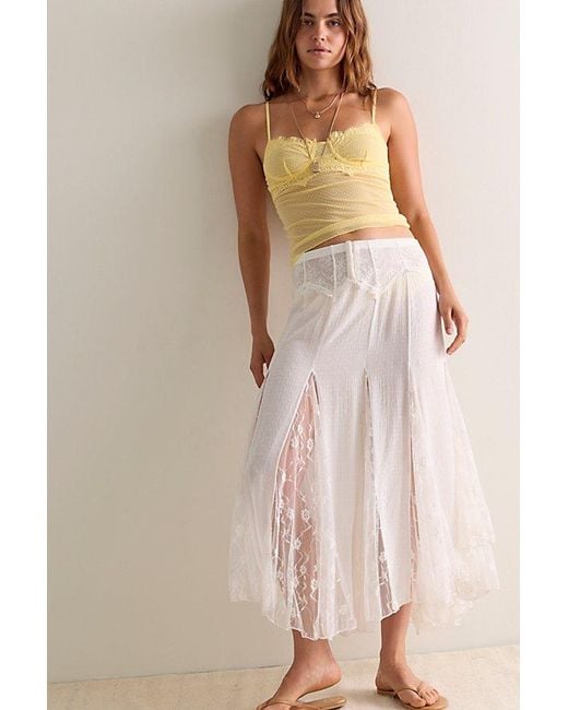Intimately By Free People Yellow Fiona Lace Corset Cami By