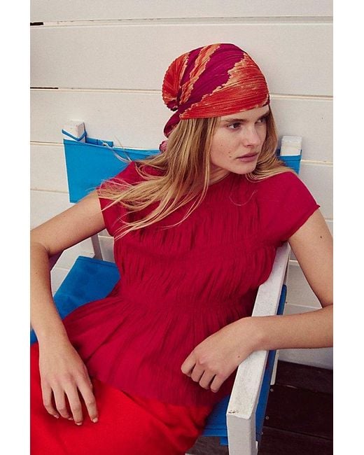 free-est Red Aven Cotton Top By