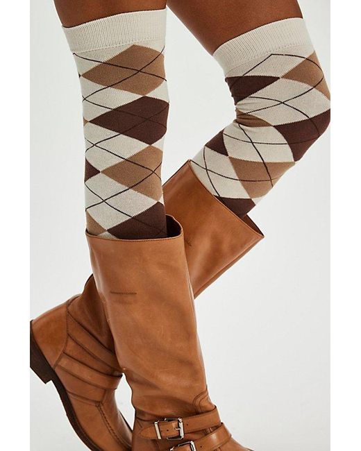 Free People Brown Prep School Knee High Socks