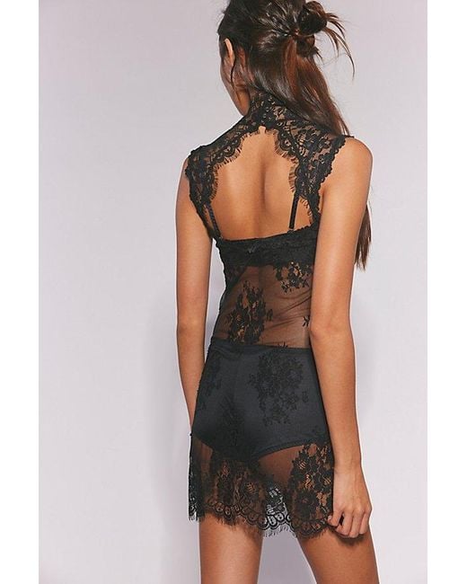 Free People Black One More Time Mini Slip Dress By