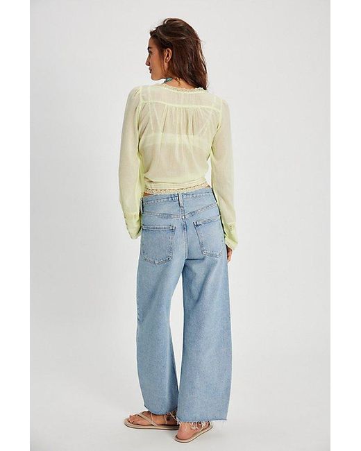 Agolde Blue Low Curve Fray Jeans