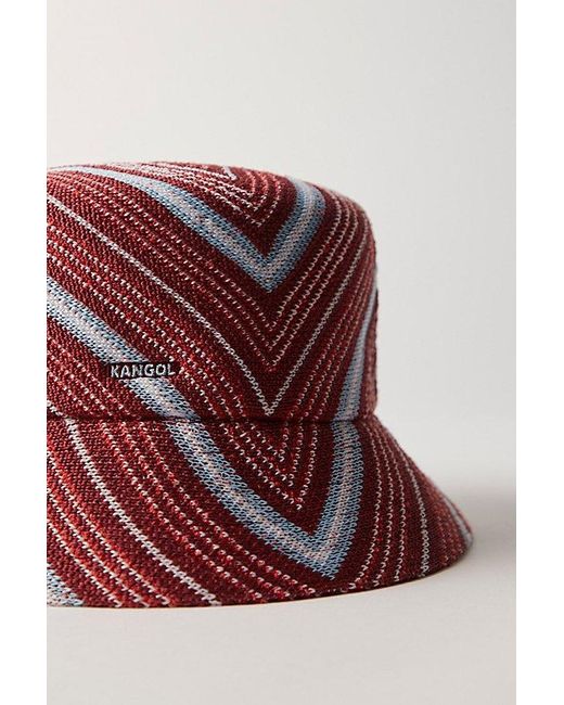 Kangol Pink Diagonal Stripes Bucket Hat