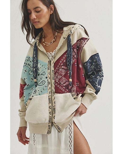Free People Multicolor Patchwork Club Hoodie