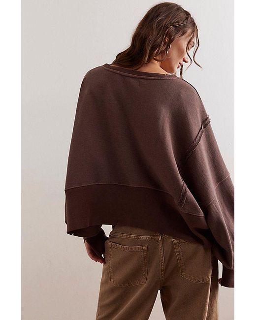 Free People Brown We The Free Camden Cropped Sweatshirt