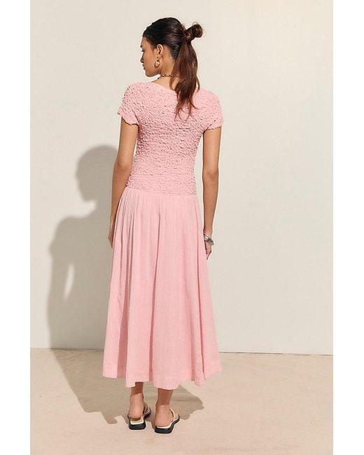 free-est Pink Darling Midi Dress By
