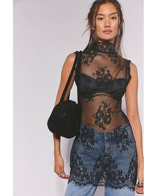 Free People Black One More Time Mini Slip Dress By