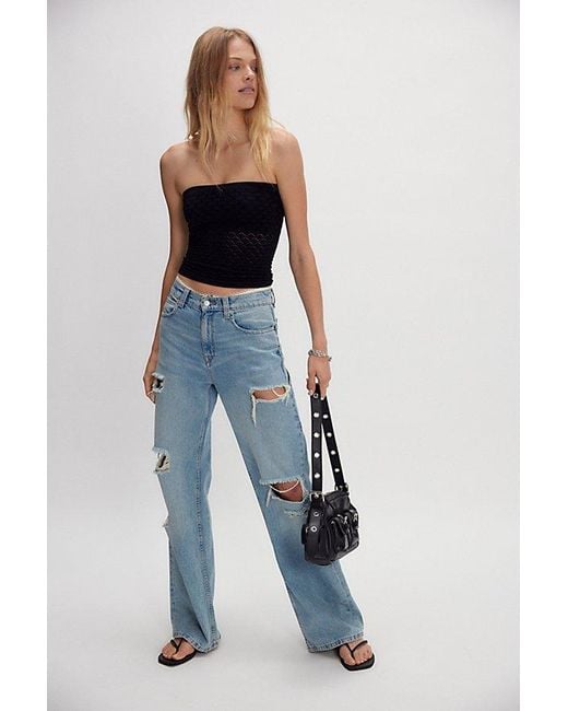 Intimately By Free People Black Honey Textured Tube Top By