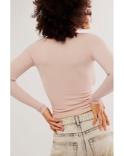 Free People Natural Clean Slate Seamless Layering Top