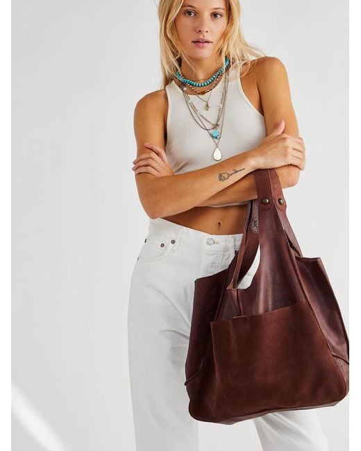 Free People Brown Tuscan Leather Tote