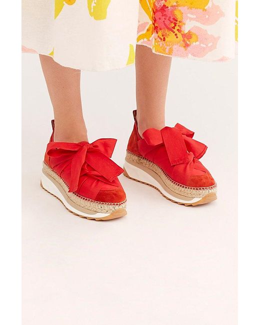 Free People Red Chapmin Espadrille Sneakers