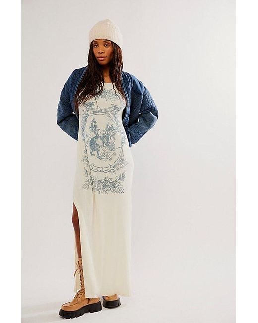 Free People Blue Vintage Souls Bunny Maxi Top