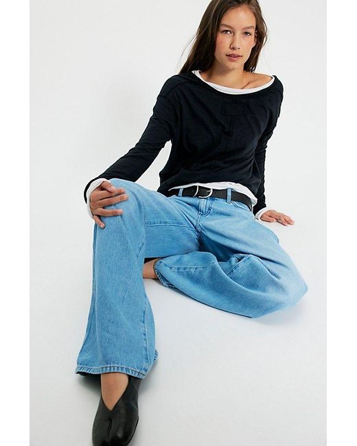 Wrangler Blue World Wide Mid-Rise Wide-Leg Jeans