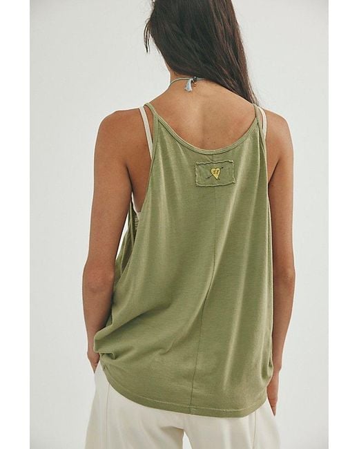 Free People Green Fp X Juliet Johnstone Shoreside Tank Top