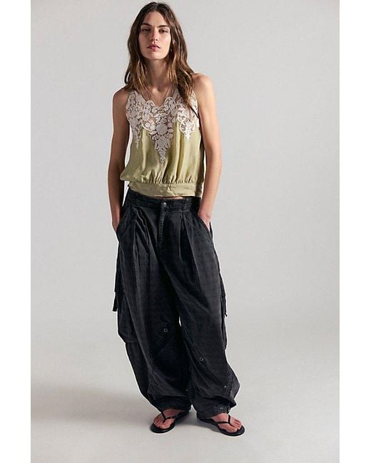 Free People Black We The Free Heavy Metal Ripstop Parachute Pants