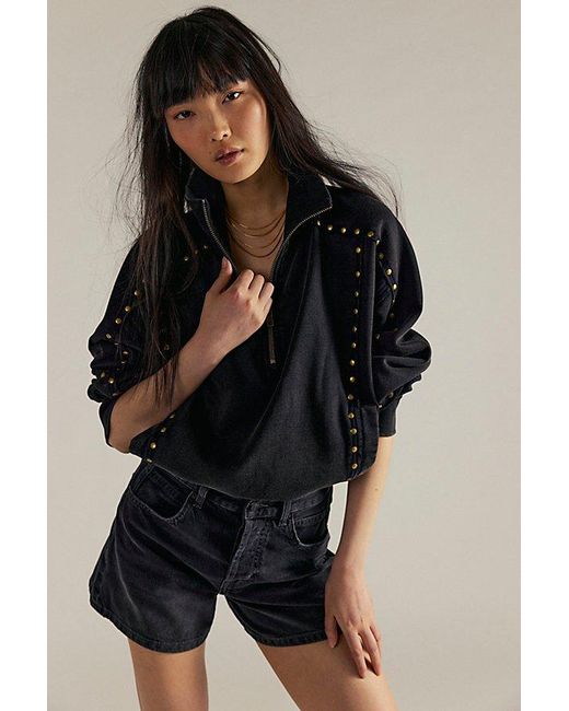 Free People Black We The Free Star-Studded Pullover
