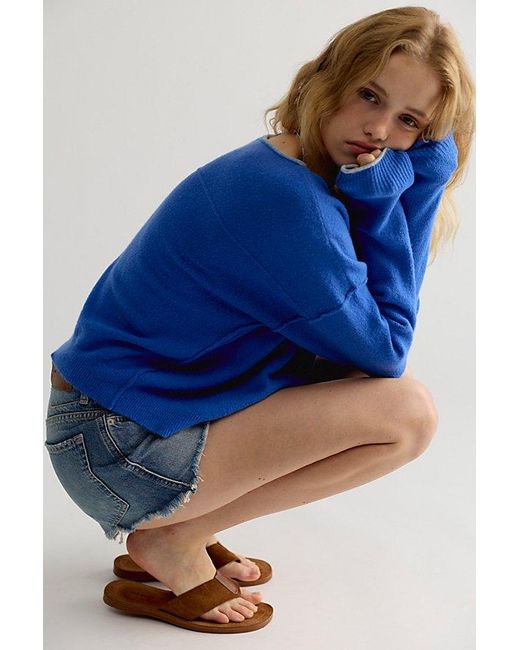 Free People Blue See Me Softspun Pullover