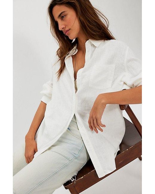 Free People Multicolor Everyday Linen Shirt
