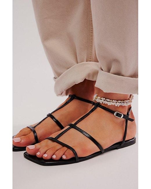 Jeffrey Campbell Black Tan Lines Strappy Sandals
