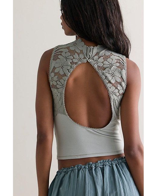 Intimately By Free People Brown Petal Party Mock Neck Tank Top By