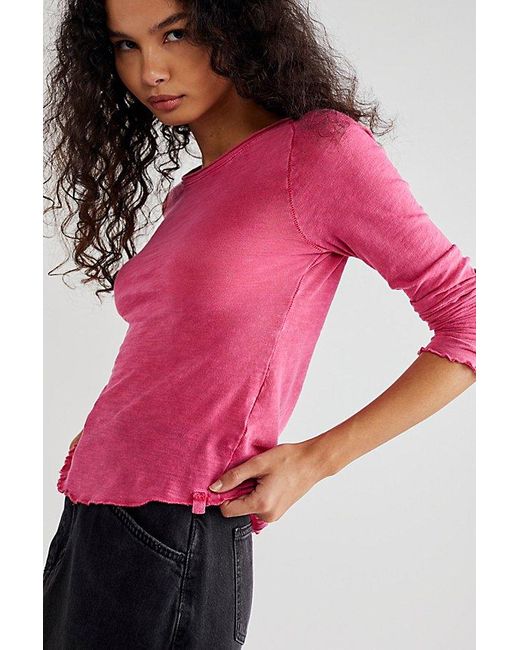 Free People Pink Be My Baby Long Sleeve