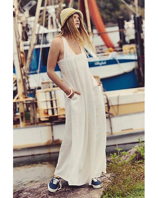 free-est Multicolor Sandshell Linen Easy Does It Maxi Dress By