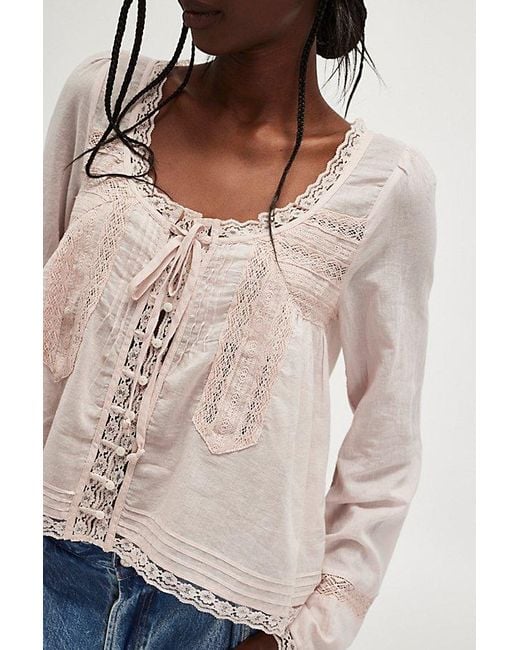 Free People Natural Forevermore Long-sleeve Top