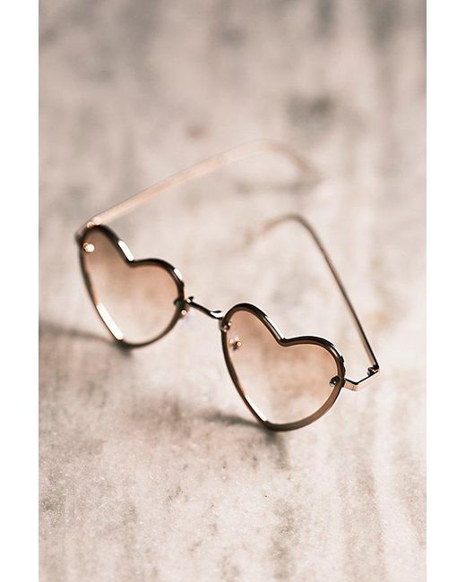 Free People Natural Heart Eyes Sunglasses At In Tan