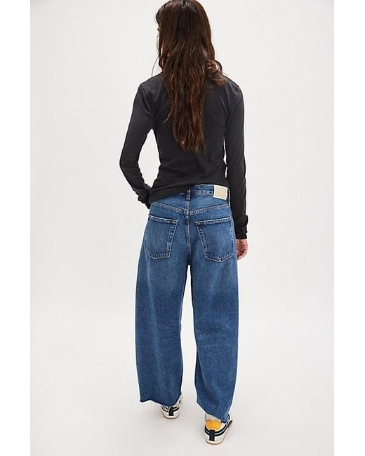 Citizens of Humanity Blue Ayla Raw Hem Crop Jeans