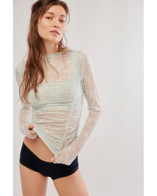Free People Blue French Kiss Layering Top