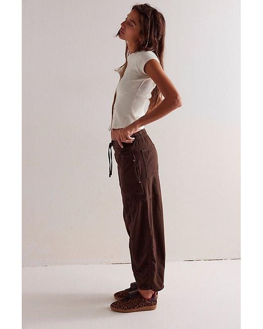 Free People Brown We The Free Silverton Puddle Barrel Jeans