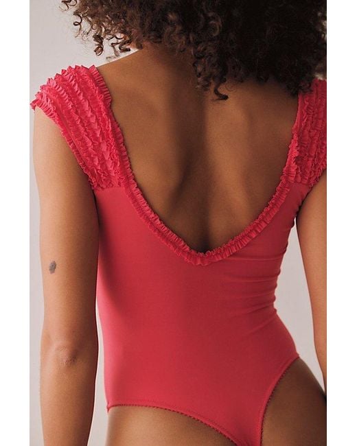 Intimately By Free People Red Party Favor Bodysuit By