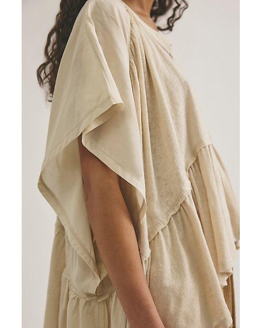 Free People Natural Daisy Chain Cotton-Linen Henley