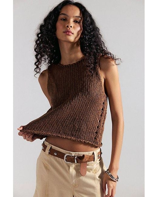 Free People Brown Opal Knit Tank