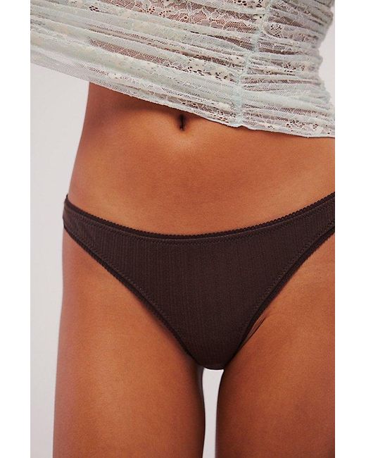 Free People Multicolor Pointelle Thong