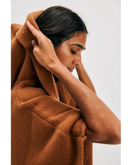 Free People Red All I Need Cozy Hooded Kimono At In Tobacco